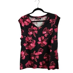 Rachel Roy V Neck  Flower Top Blouse NWT